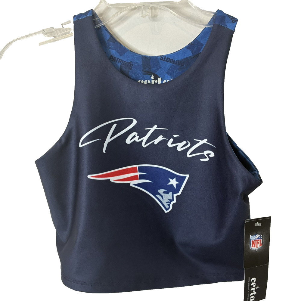 Certo NWT Women's New England Patriots Navy Midi Tank Bra Size Medium